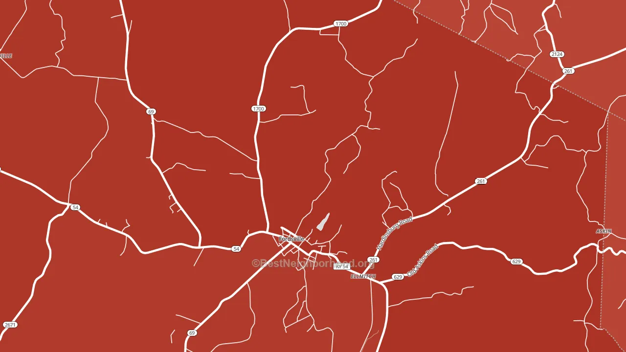 Shreve, KY block-group political-lean map