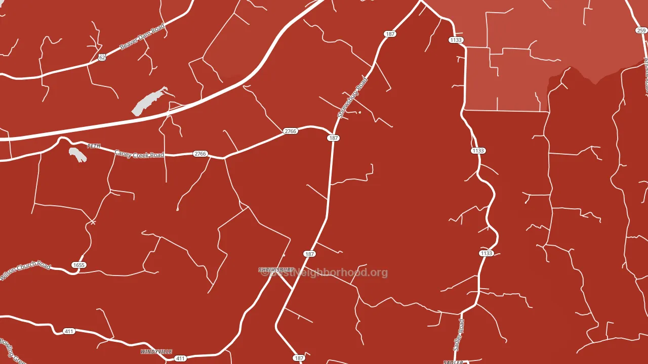 Shrewsbury, KY block-group political-lean map