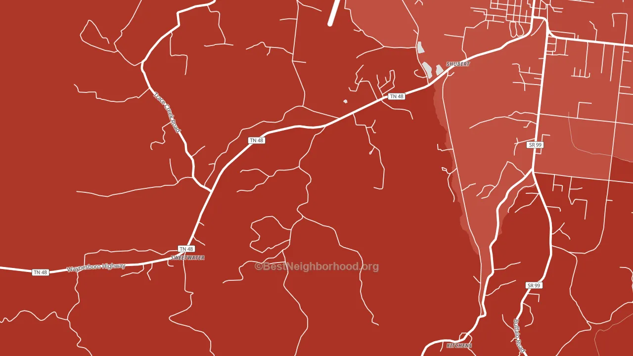 Shubert, TN block-group political-lean map