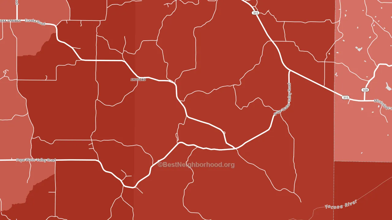 Shuford, MS block-group political-lean map