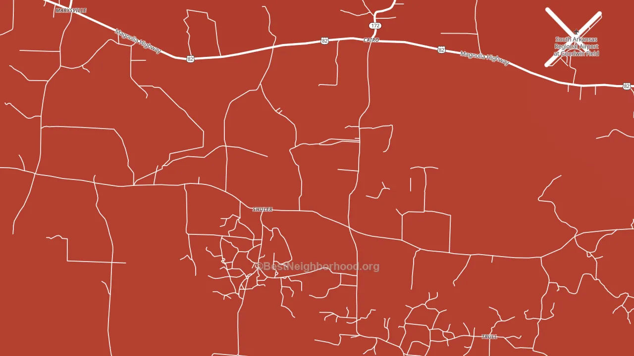 Shuler, AR block-group political-lean map