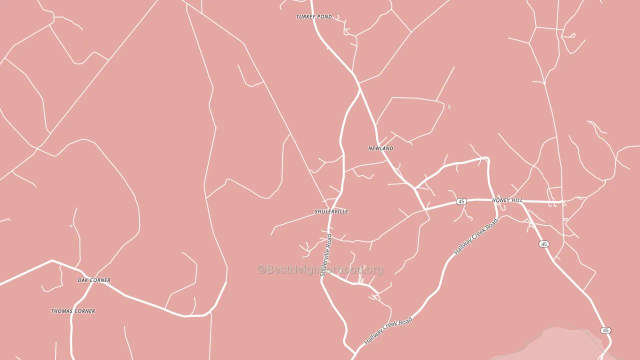 Shulerville, SC block-group political-lean map