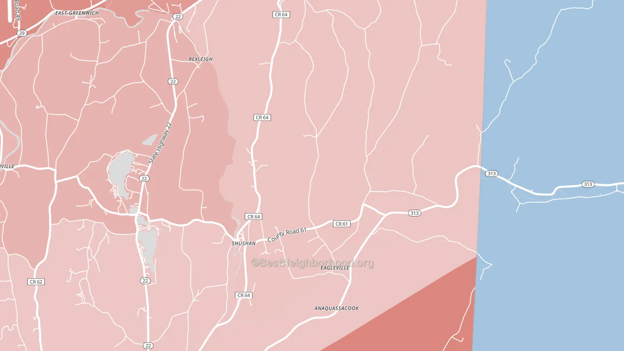 Shushan, NY block-group political-lean map