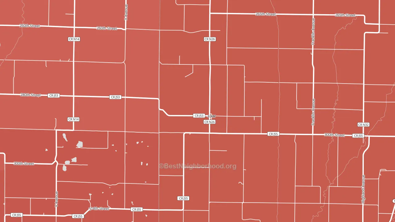 Siam, IA block-group political-lean map