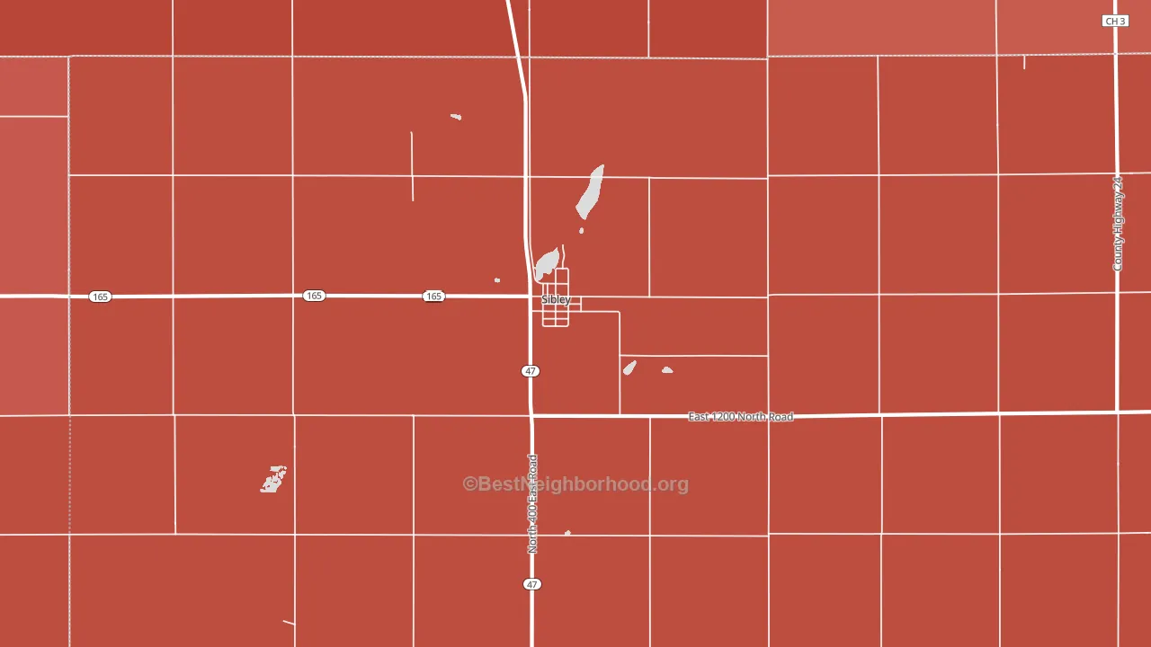 Sibley, IL block-group political-lean map