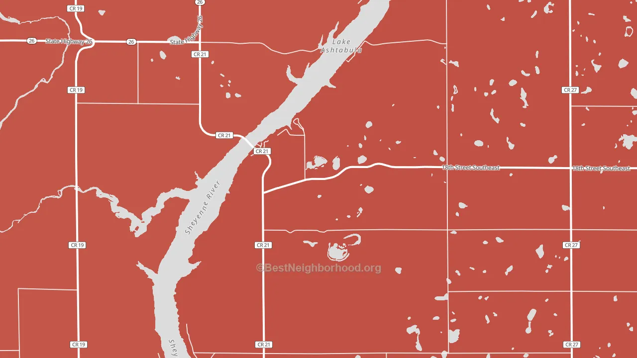 Sibley, ND block-group political-lean map