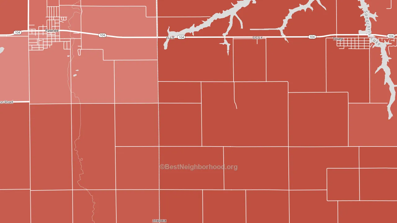 Sicily, IL block-group political-lean map
