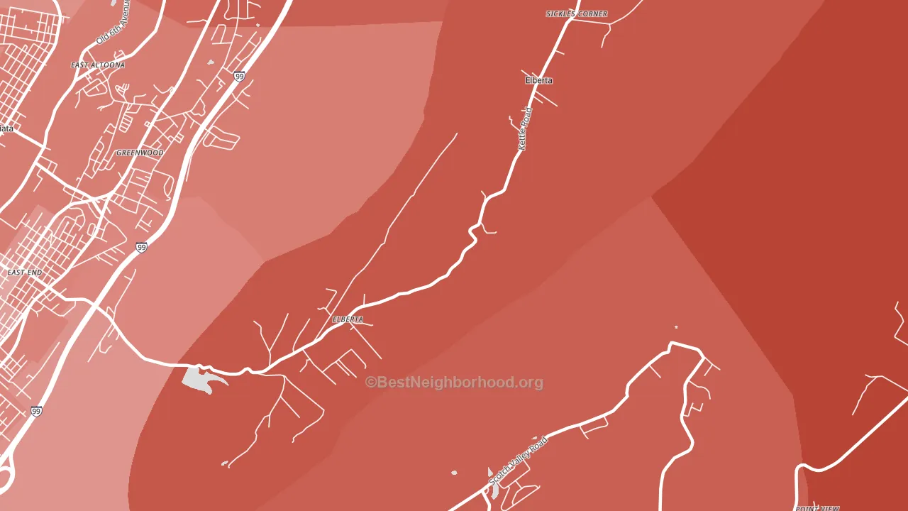 Sickles Corner, PA block-group political-lean map