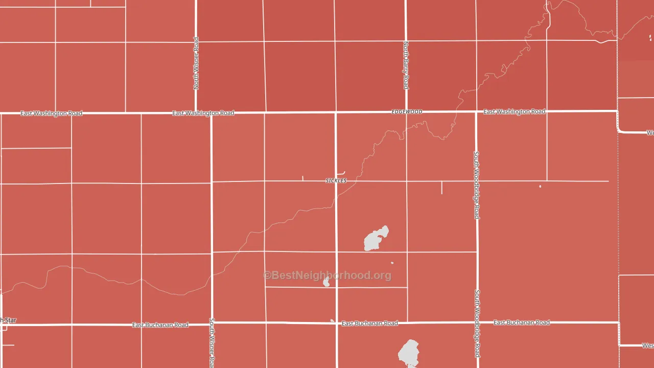 Sickles, MI block-group political-lean map