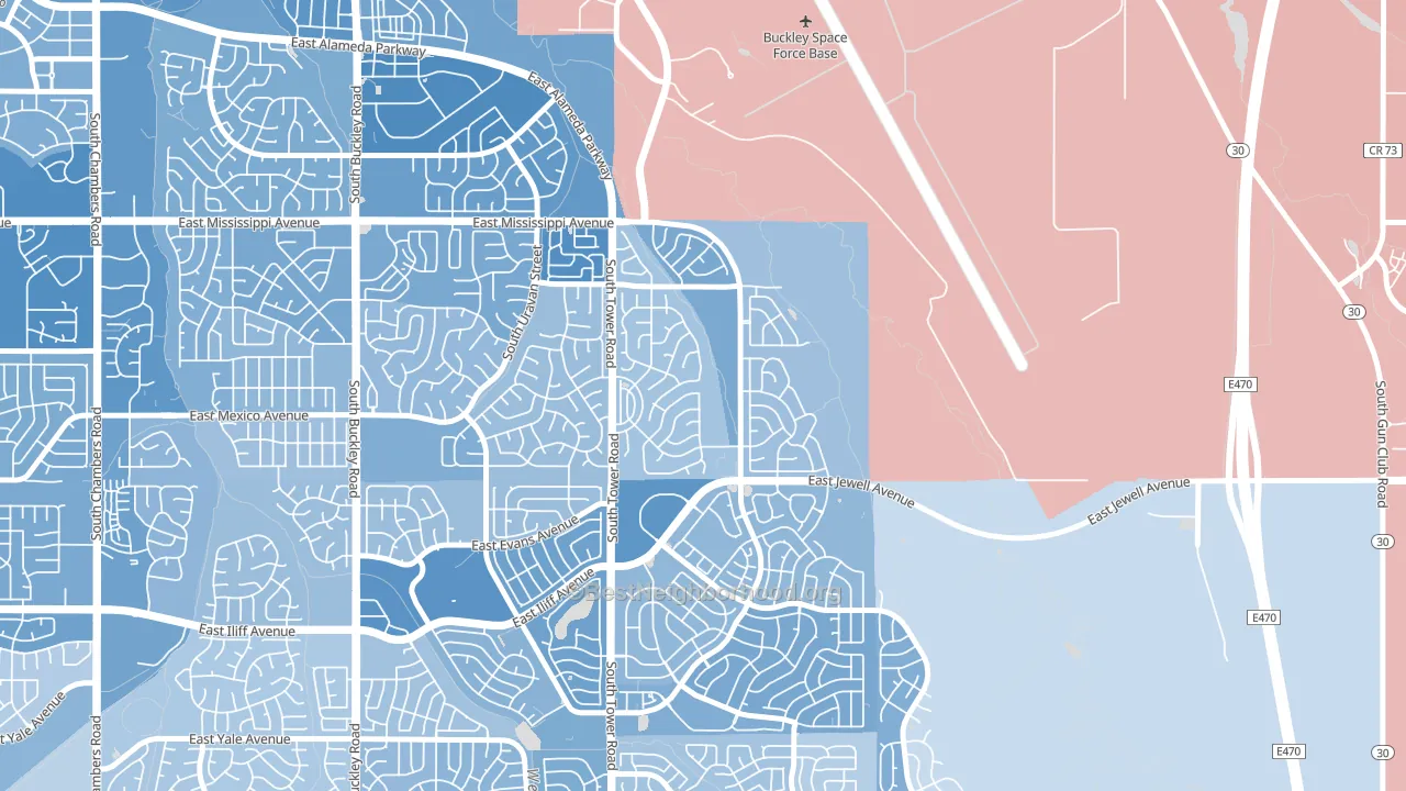 Side Creek, Aurora, CO block-group political-lean map