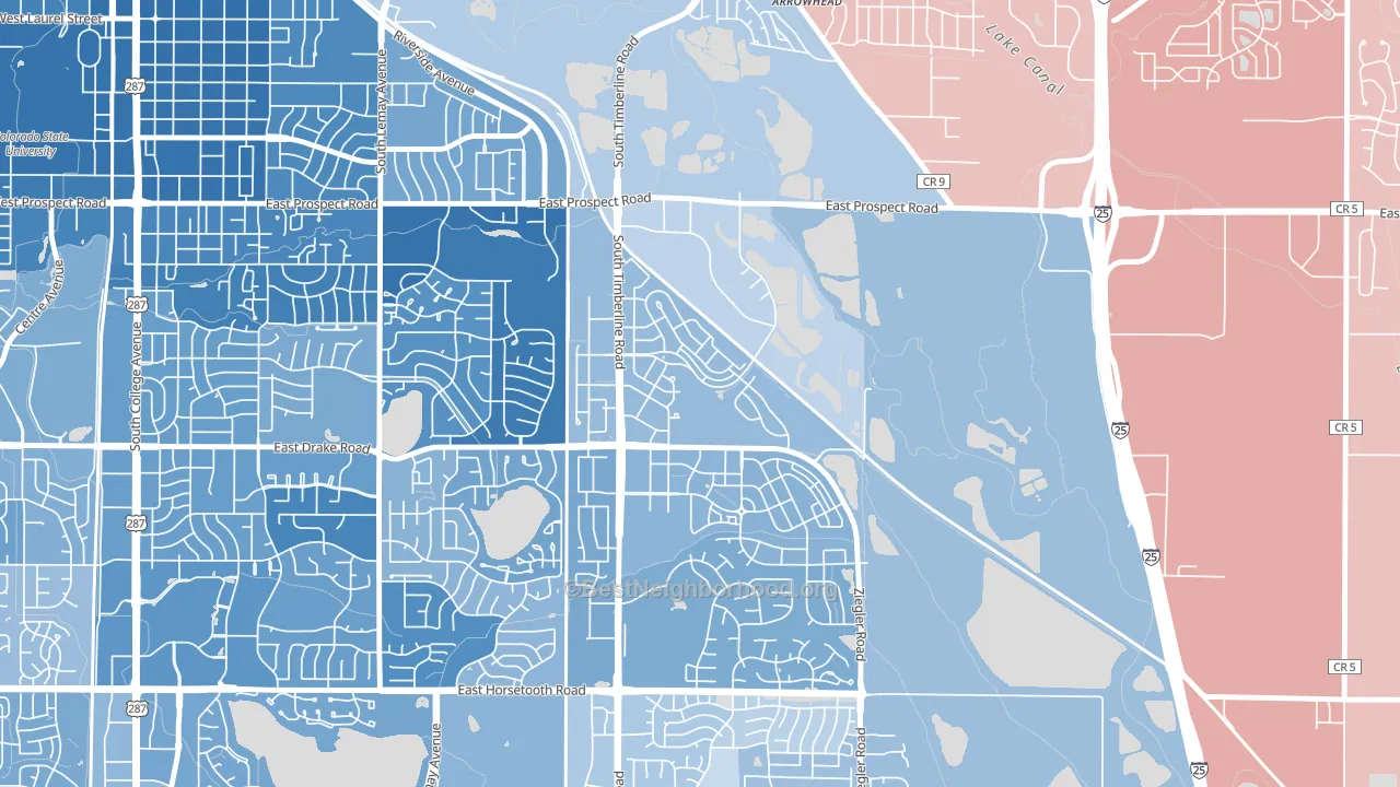 Side Hill, Fort Collins, CO block-group political-lean map