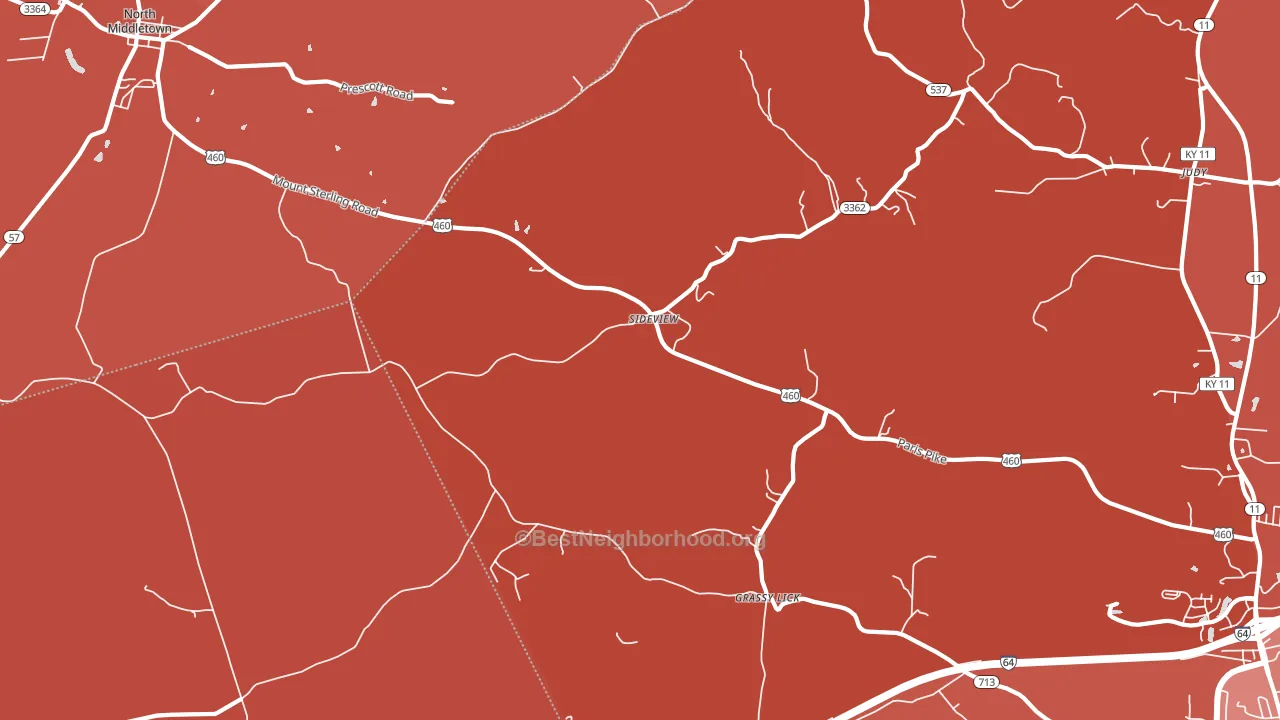 Sideview, KY block-group political-lean map