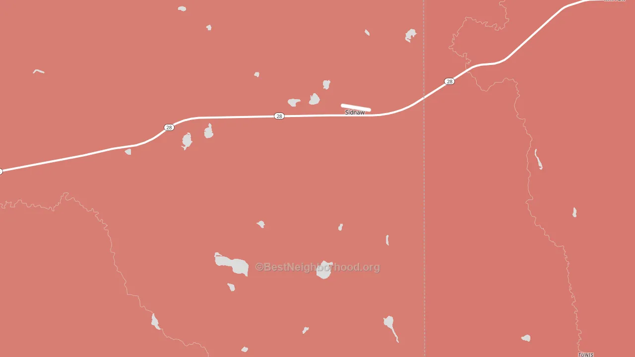 Sidnaw, MI block-group political-lean map