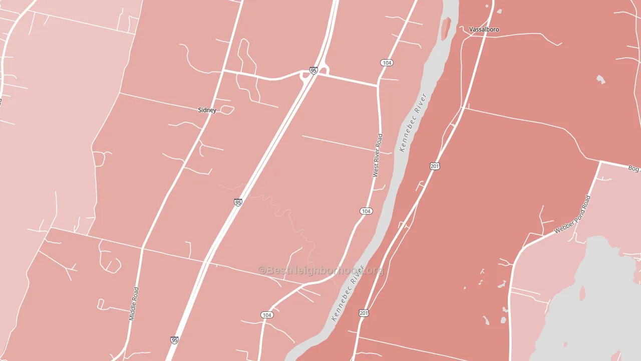 Sidney, ME block-group political-lean map