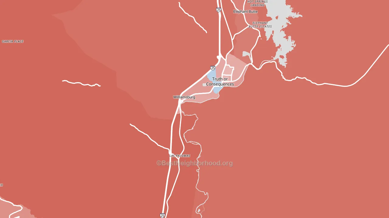 Sierra County, NM block-group political-lean map