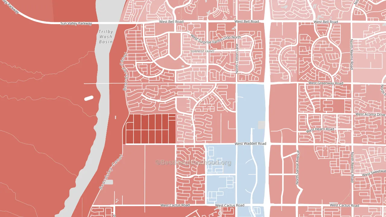 Sierra Montana, Surprise, AZ block-group political-lean map