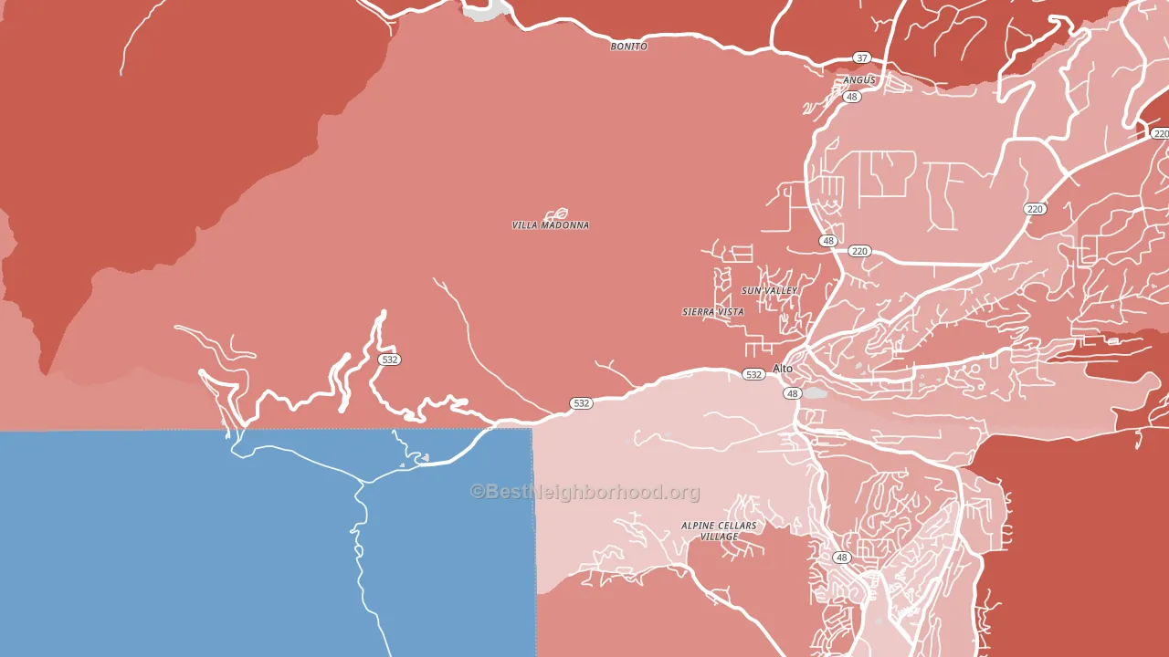 Sierra Vista, NM block-group political-lean map