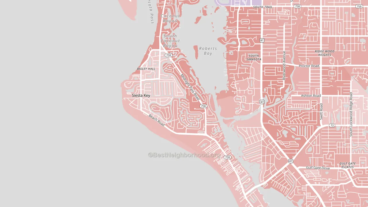 Siesta Key, FL block-group political-lean map