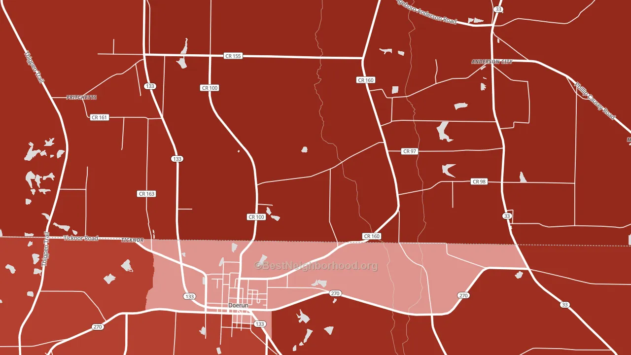 Sigsbee, GA block-group political-lean map