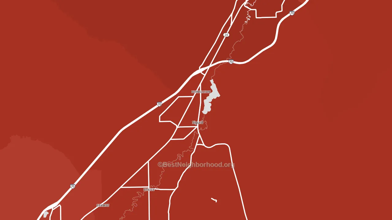 Sigurd, UT block-group political-lean map