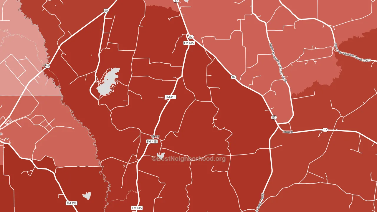 Silas, TX block-group political-lean map