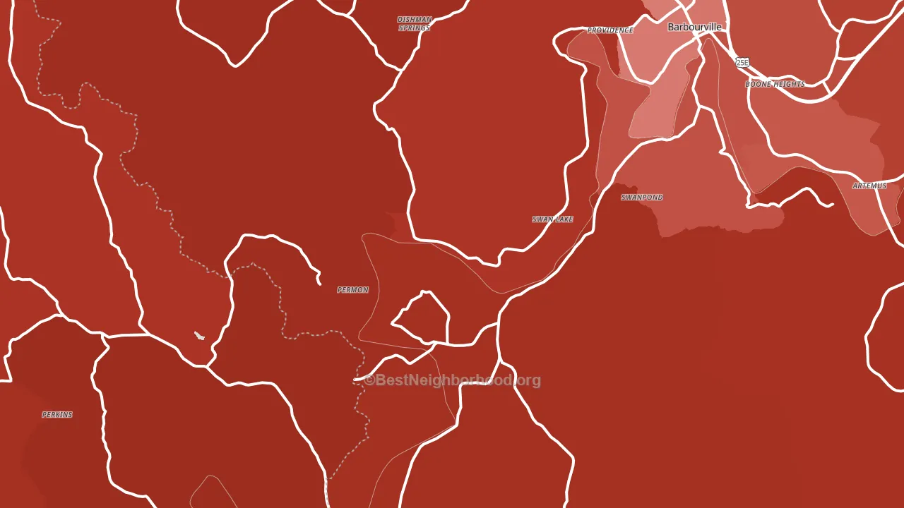 Siler, KY block-group political-lean map