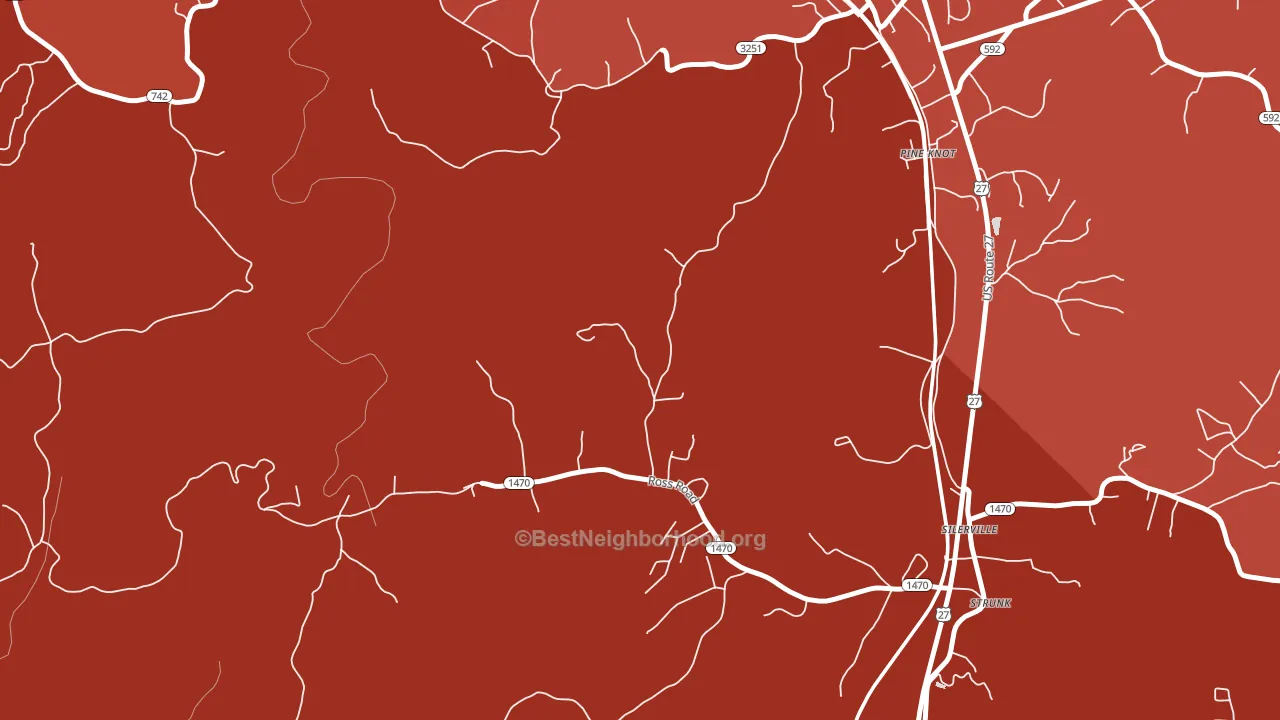 Silerville, KY block-group political-lean map