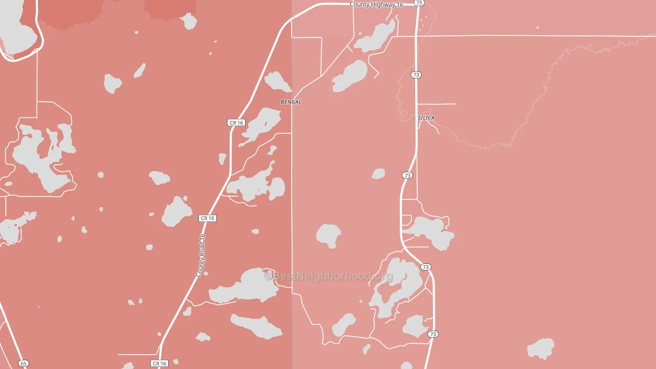 Silica, MN block-group political-lean map