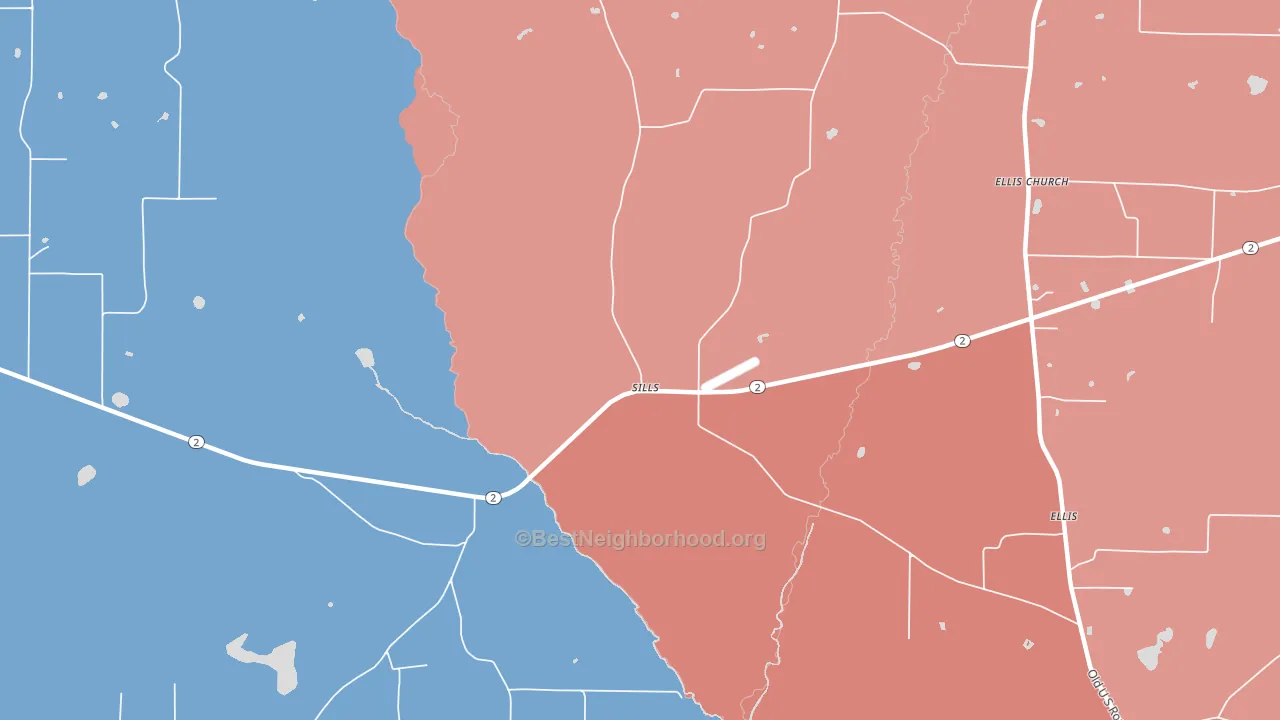 Sills, FL block-group political-lean map