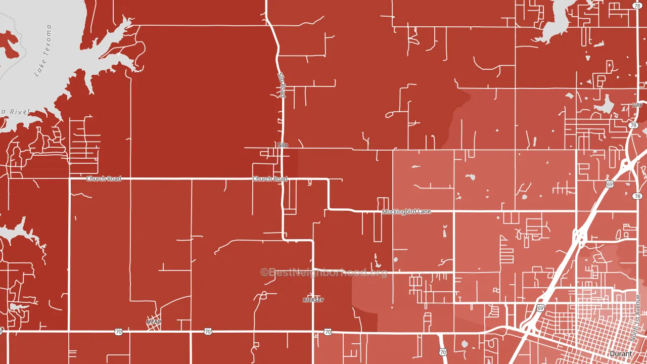 Silo, OK block-group political-lean map