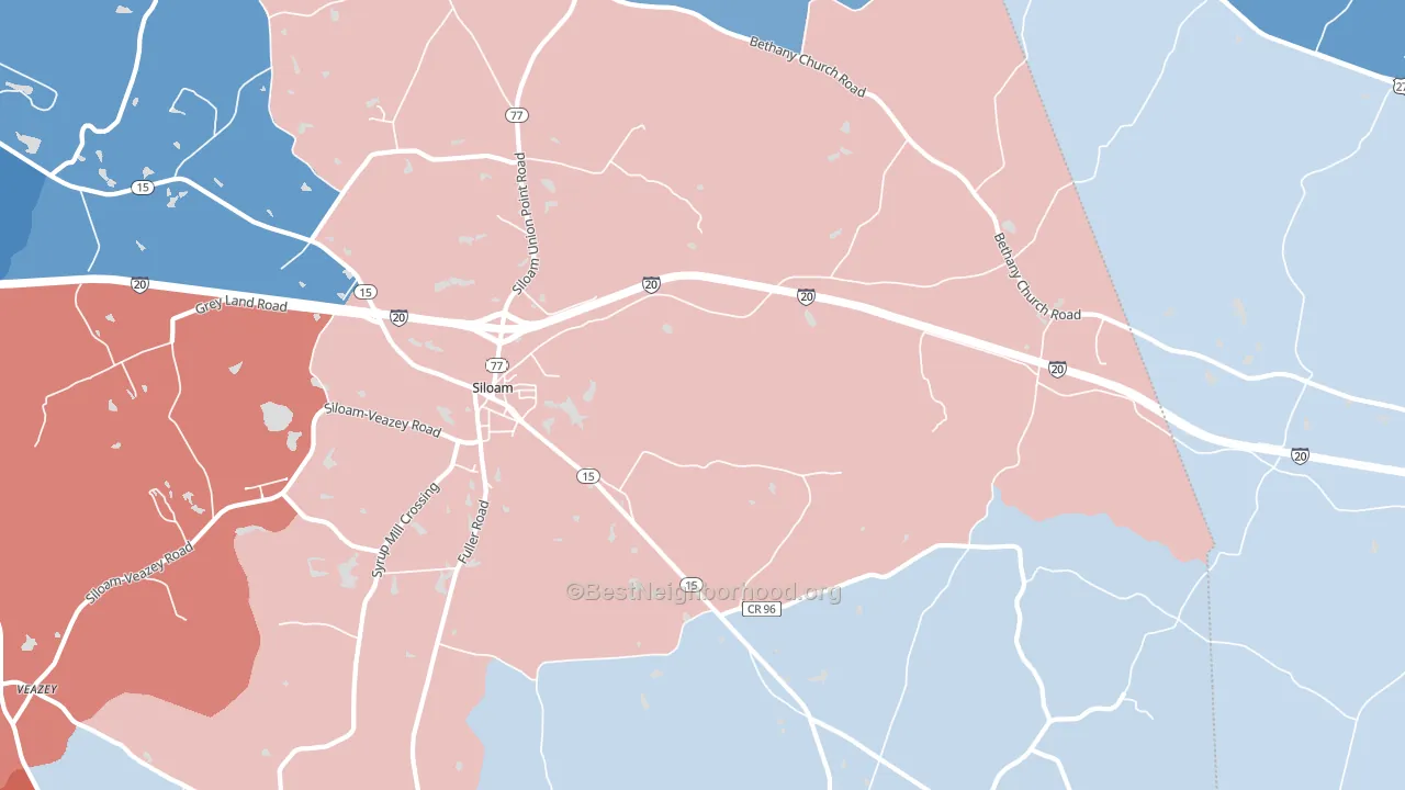 Siloam, GA block-group political-lean map