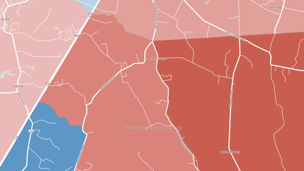Siloam, MD block-group political-lean map