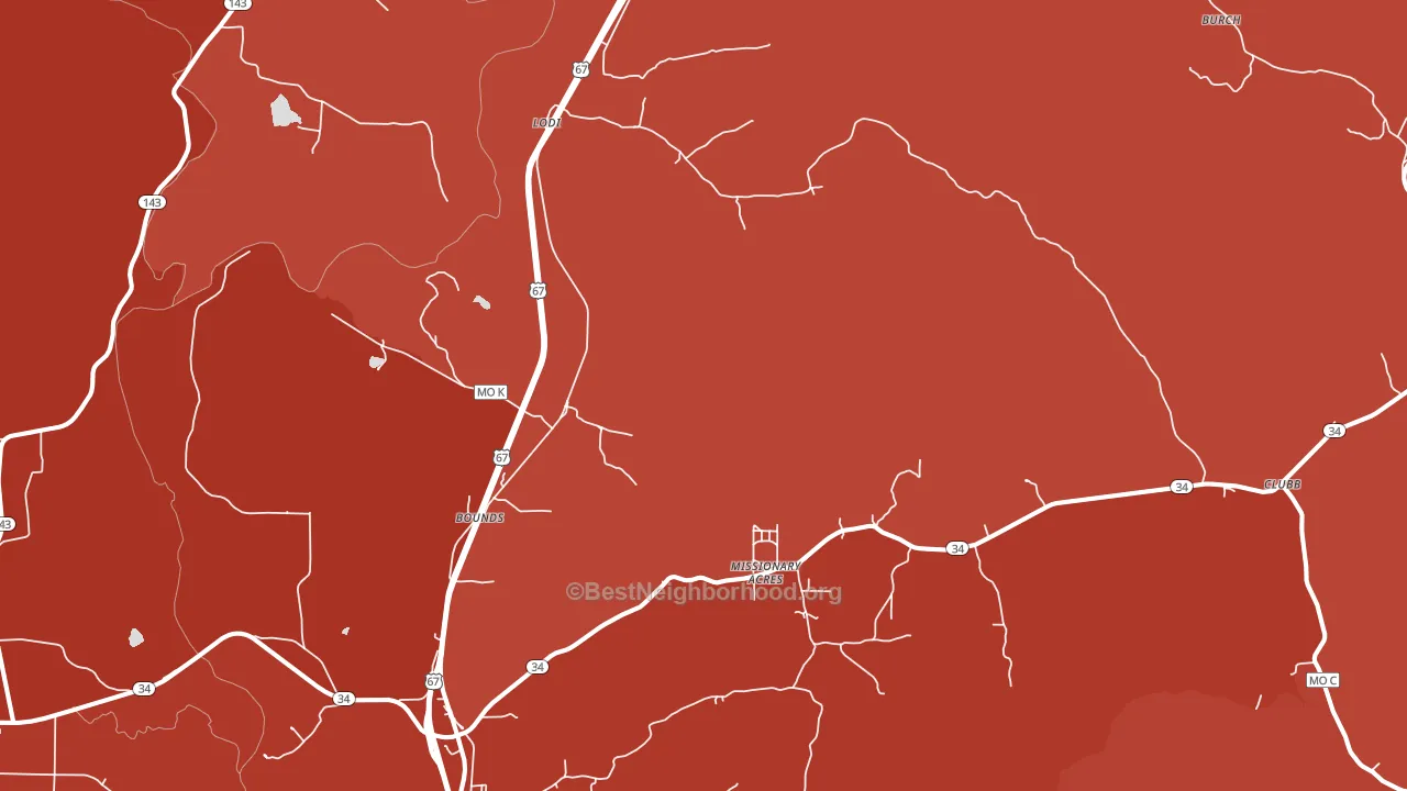 Silva, MO block-group political-lean map