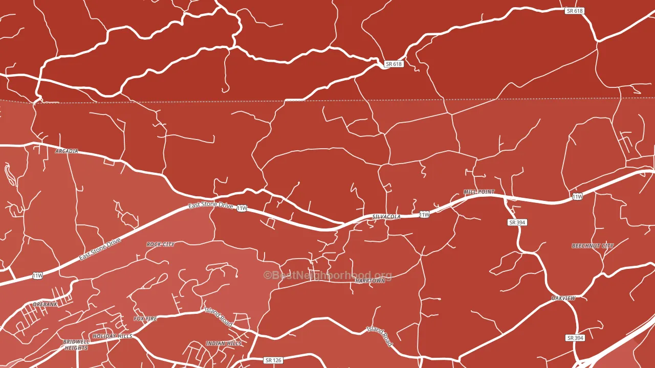 Silvacola, TN block-group political-lean map
