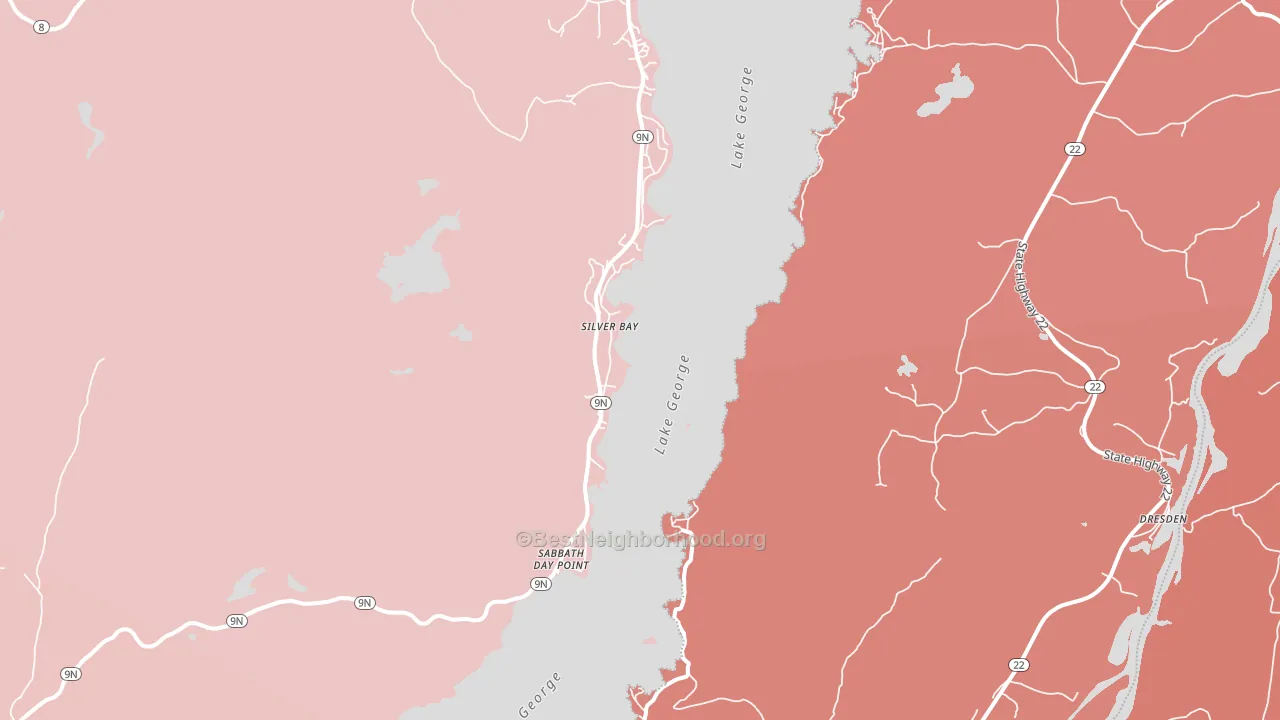 Silver Bay, NY block-group political-lean map