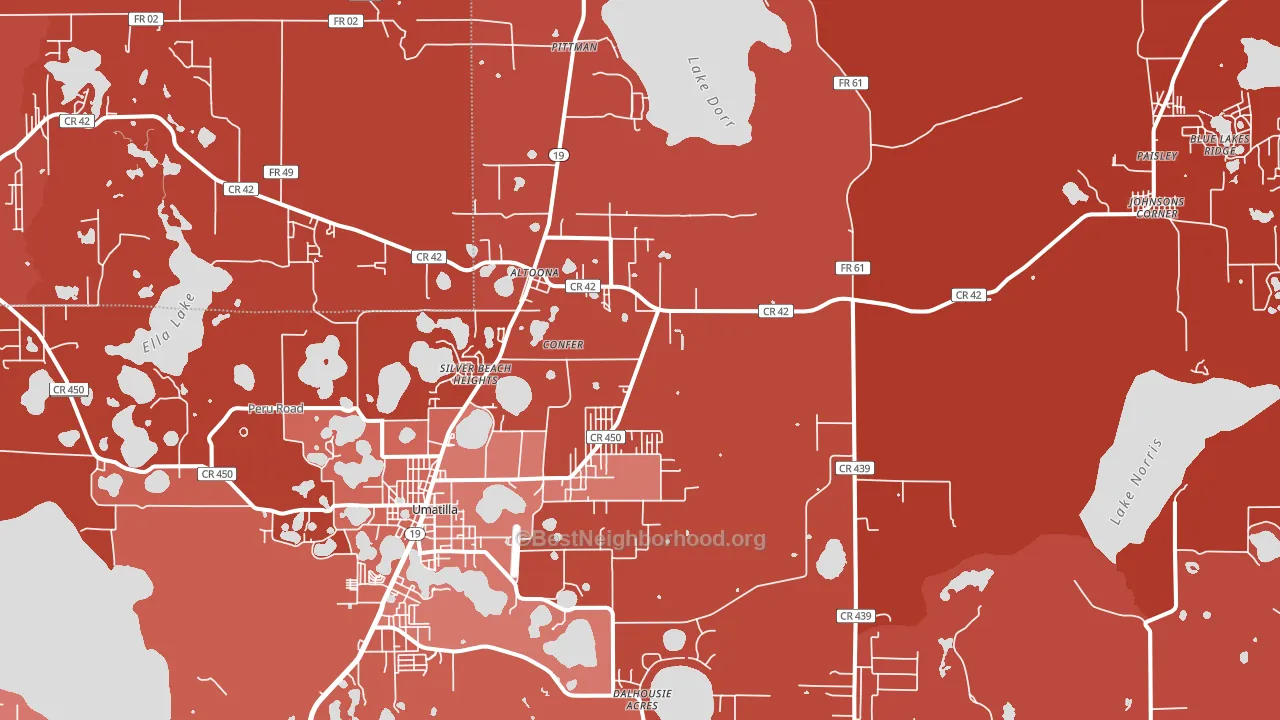 Silver Beach Heights, FL block-group political-lean map