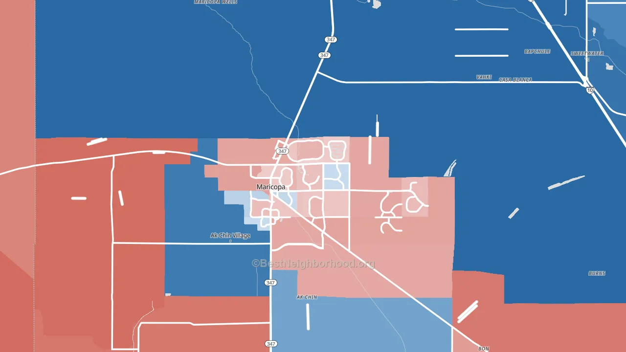 Silver Bell, AZ block-group political-lean map