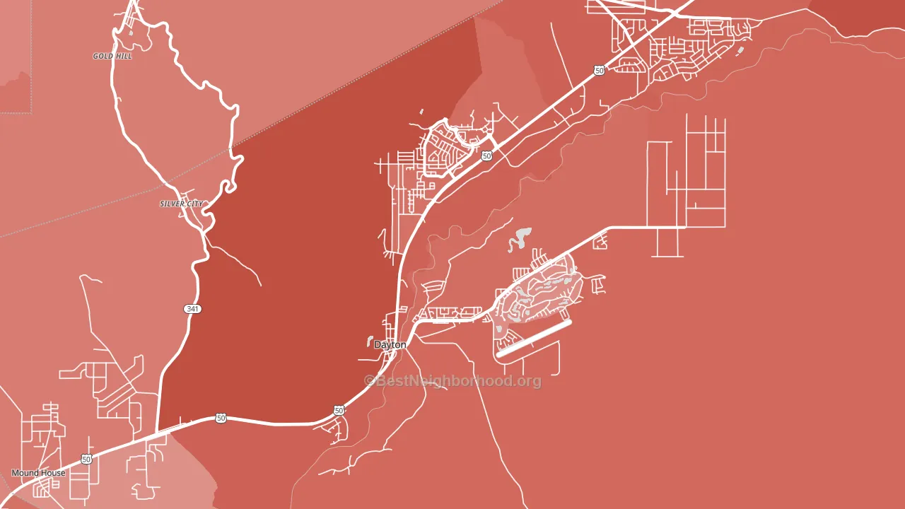 Silver City, NV block-group political-lean map