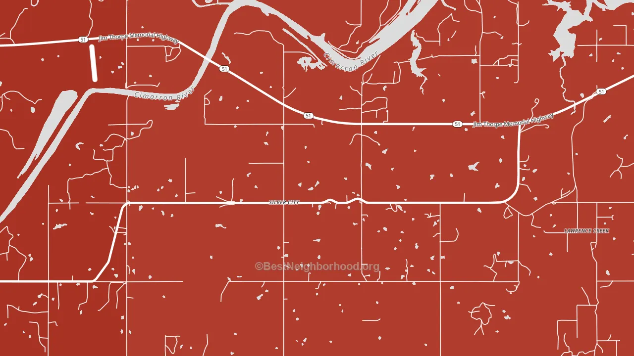 Silver City, OK block-group political-lean map