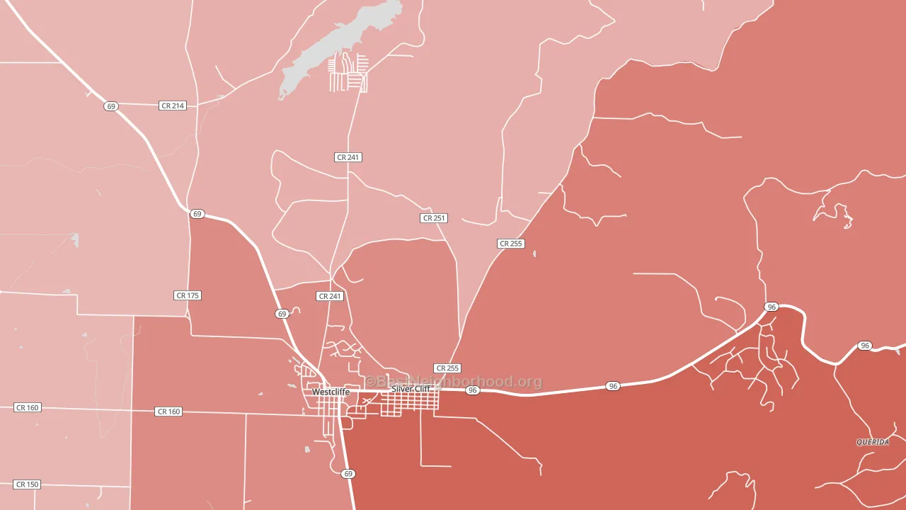 Silver Cliff, CO block-group political-lean map