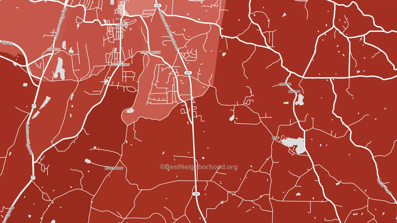 Silver Creek, GA block-group political-lean map