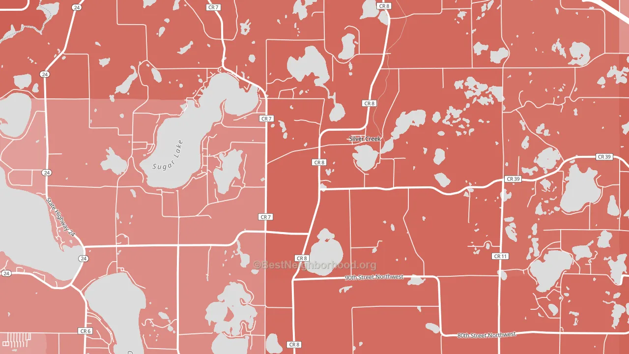 Silver Creek, MN block-group political-lean map