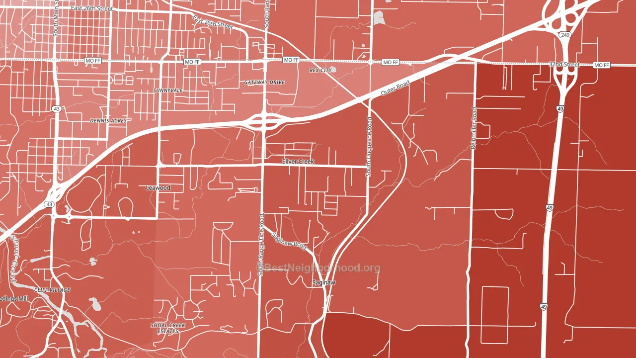 Silver Creek, MO block-group political-lean map