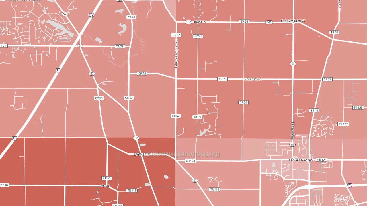 Silver Creek, OH block-group political-lean map