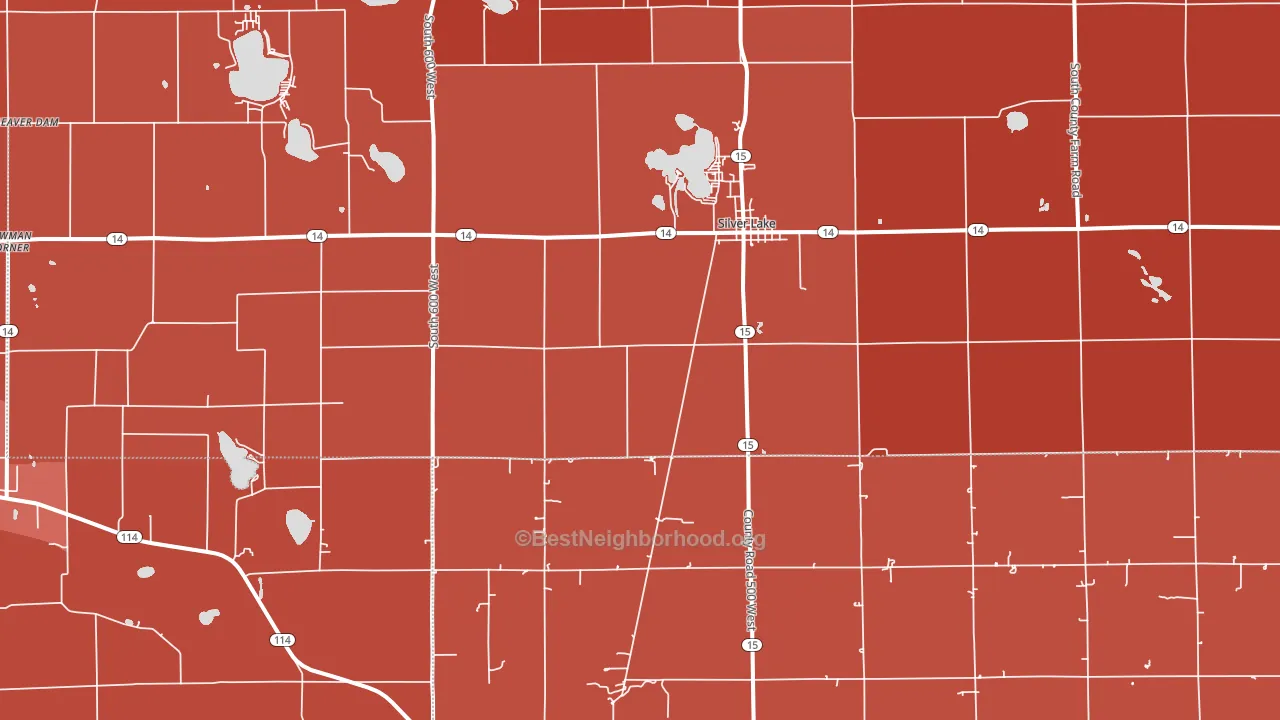 Silver Lake, IN block-group political-lean map