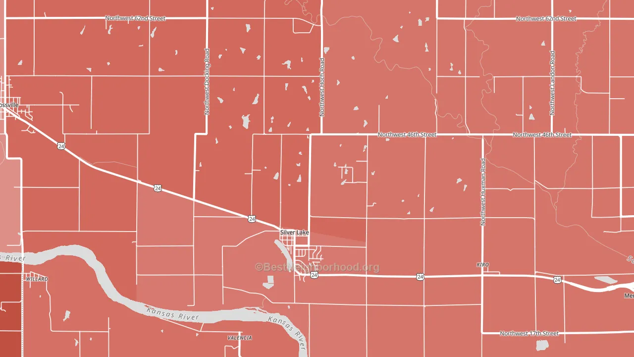 Silver Lake, KS block-group political-lean map