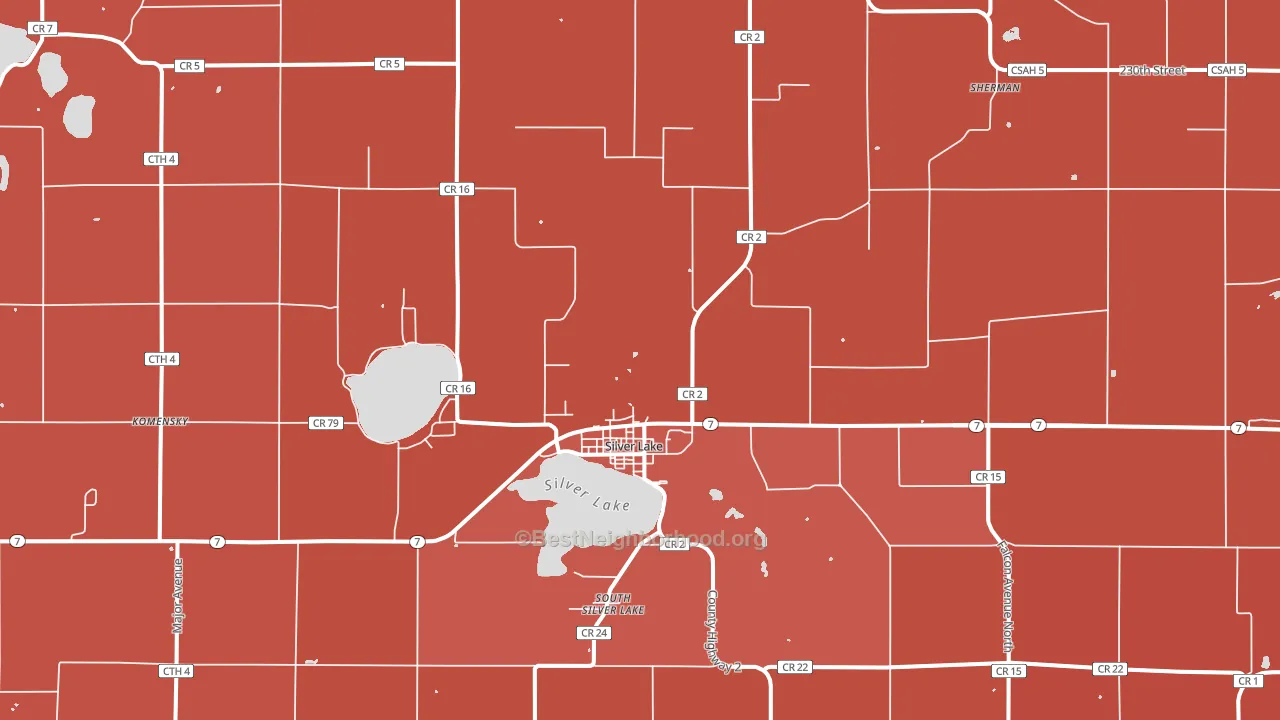 Silver Lake, MN block-group political-lean map