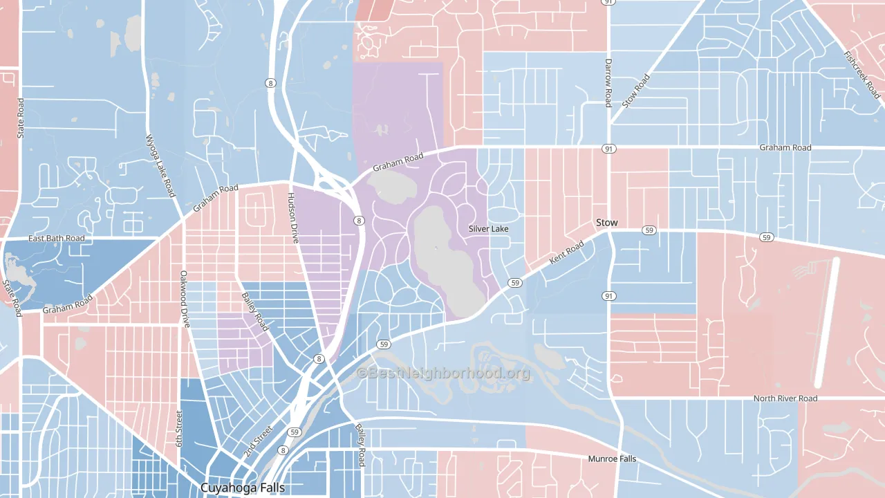 Silver Lake, OH block-group political-lean map