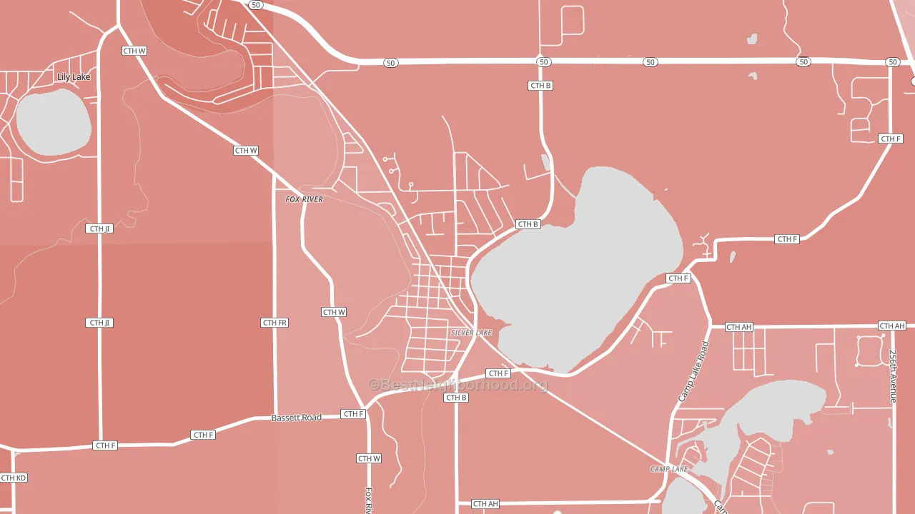 Silver Lake, WI block-group political-lean map