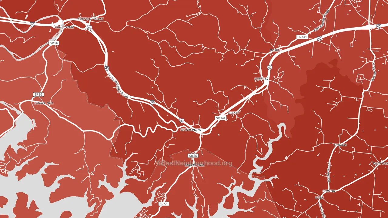 Silver Point, TN block-group political-lean map